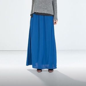 Zara Blue Maxi Skirt, Size Small